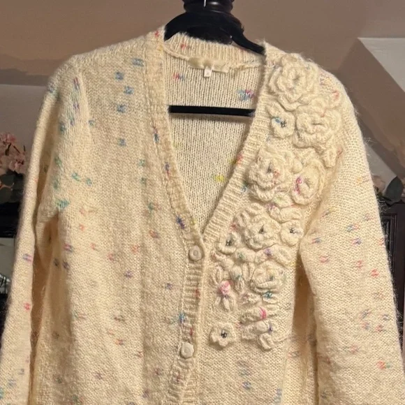 LoveShackFancy Long Alpaca and Mohair Cardigan Med